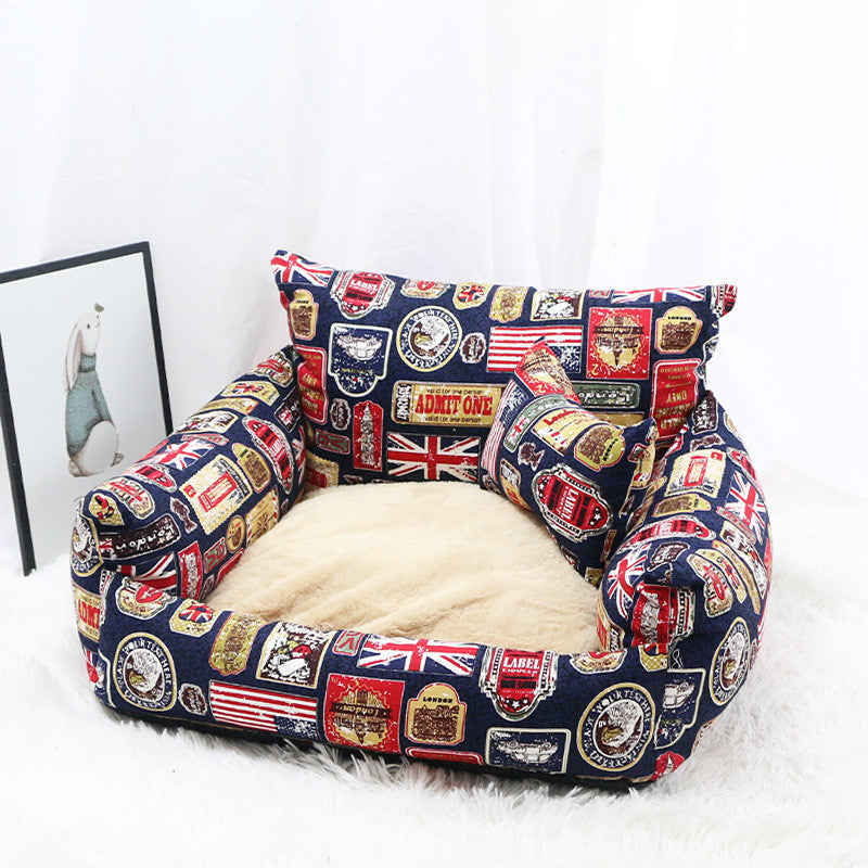 Canvas Pet Nest Sofa for Autumn and Winter – Warm & Comfortable