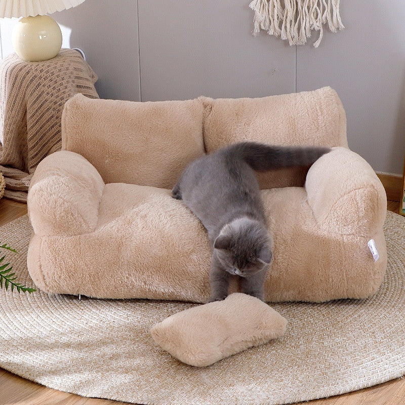 Luxury Winter Warm Cat & Small Dog Bed Sofa – Plush & Comfortable