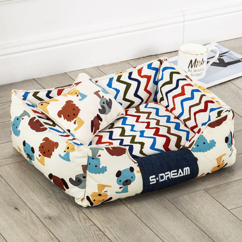 Large Removable Washable Pet Mat – Cozy Winter Dog & Cat Bed