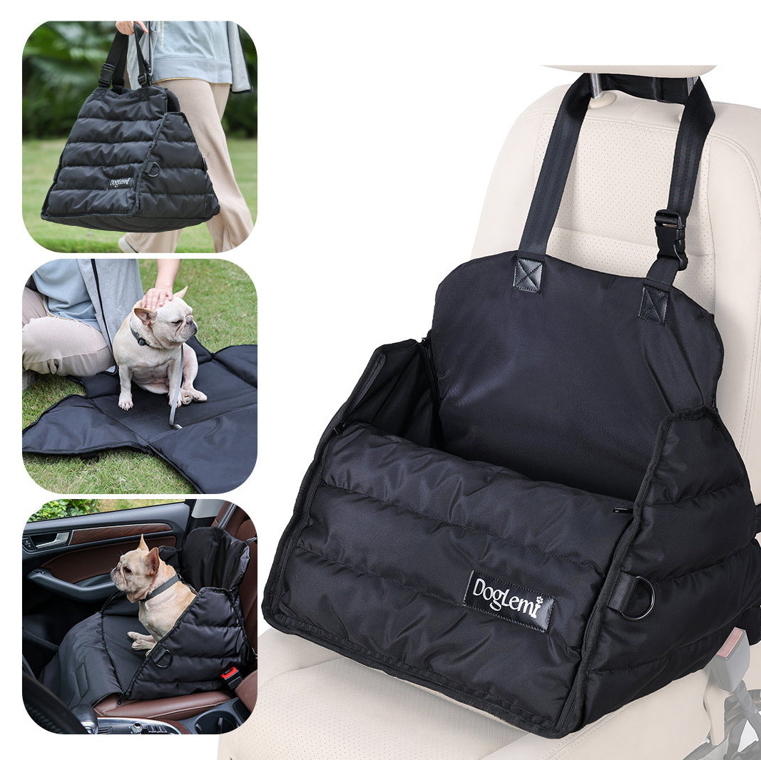 Dog Car Bag with Front & Rear Seat Pads – Anti-Splash & Warm