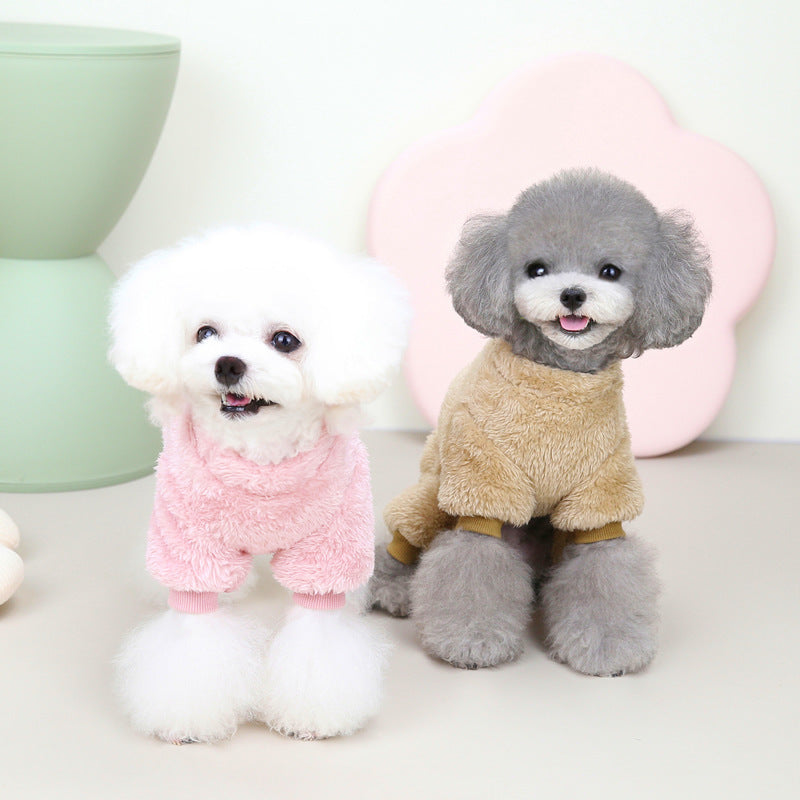 Soft Tricolor Winter Dog Sweater – Cute Four-Leg Pullover