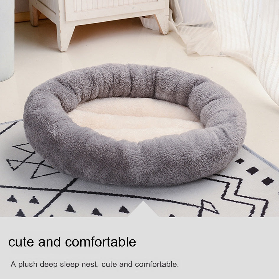 Soft Round Pet Cushion – Four Seasons Warm Cat & Dog Nest