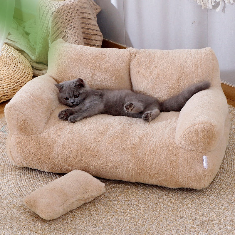 Luxury Winter Warm Cat & Small Dog Bed Sofa – Plush & Comfortable