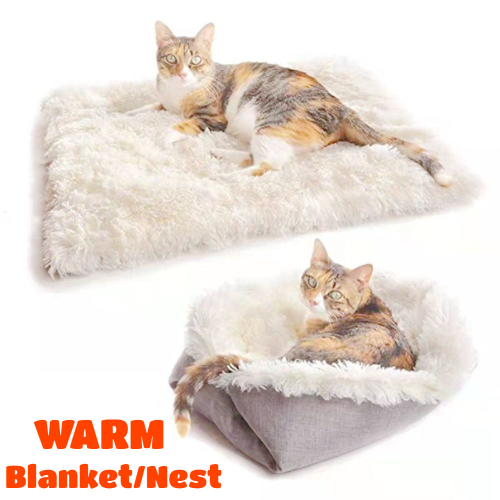 Double-Layer Washable Pet Blanket Nest – Cozy & Self-Heating for Cats & Dogs