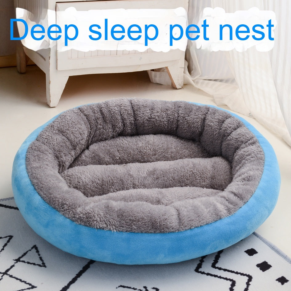 Soft Round Pet Cushion – Four Seasons Warm Cat & Dog Nest