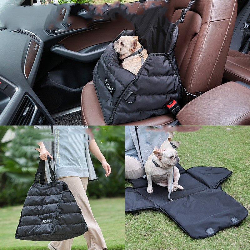 Dog Car Bag with Front & Rear Seat Pads – Anti-Splash & Warm