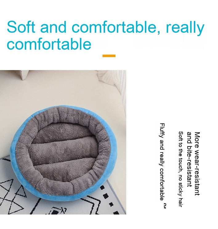 Soft Round Pet Cushion – Four Seasons Warm Cat & Dog Nest