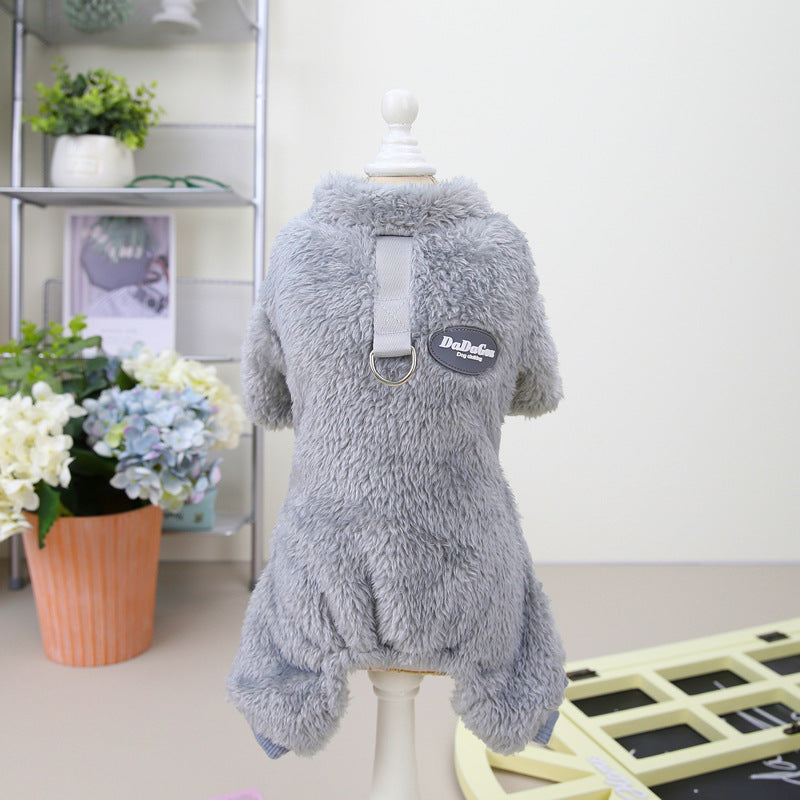 Soft Tricolor Winter Dog Sweater – Cute Four-Leg Pullover