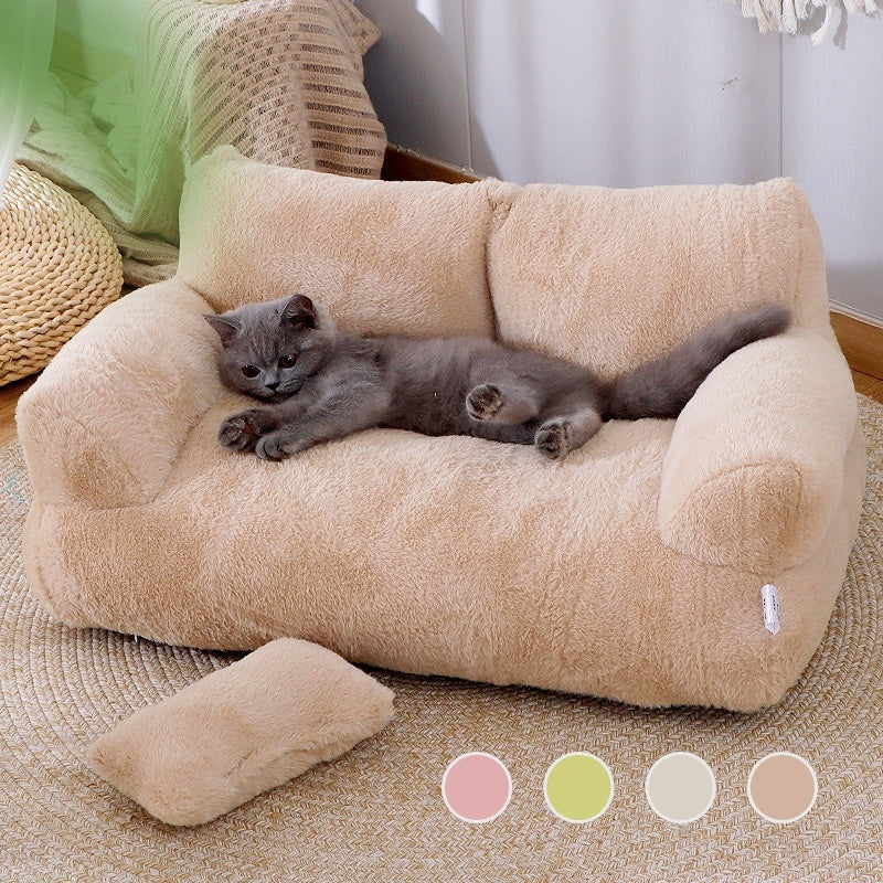 Luxury Winter Warm Cat & Small Dog Bed Sofa – Plush & Comfortable