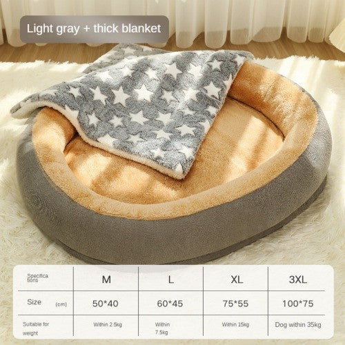 Warm Pet Bed with Removable, Washable Cover