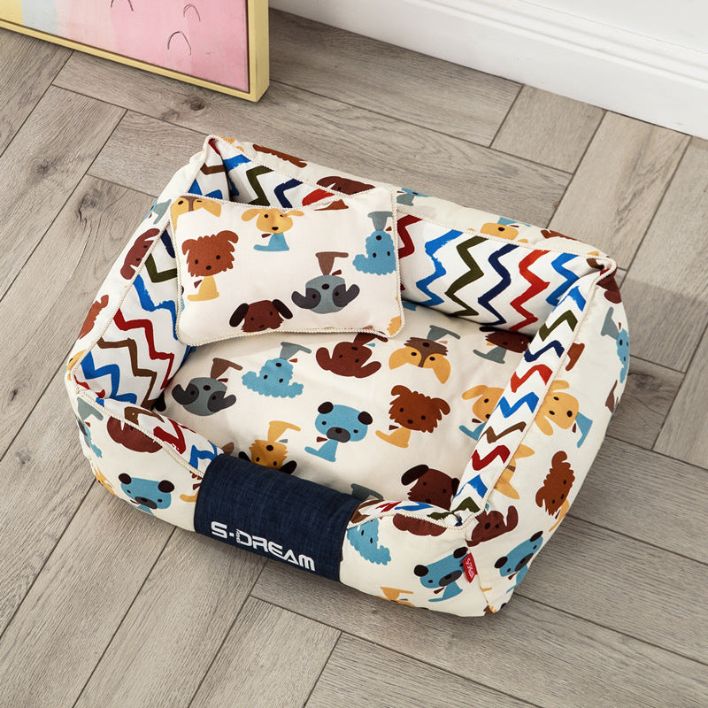Large Removable Washable Pet Mat – Cozy Winter Dog & Cat Bed