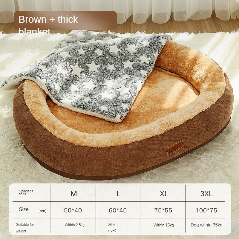 Warm Pet Bed with Removable, Washable Cover